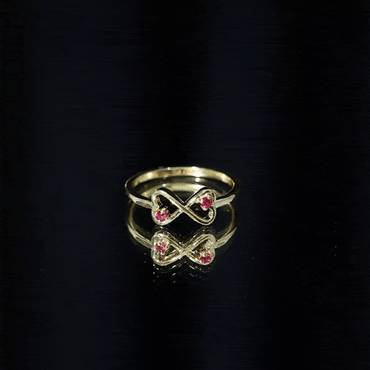 Lab Created Ruby Infinity Heart Promise Ring