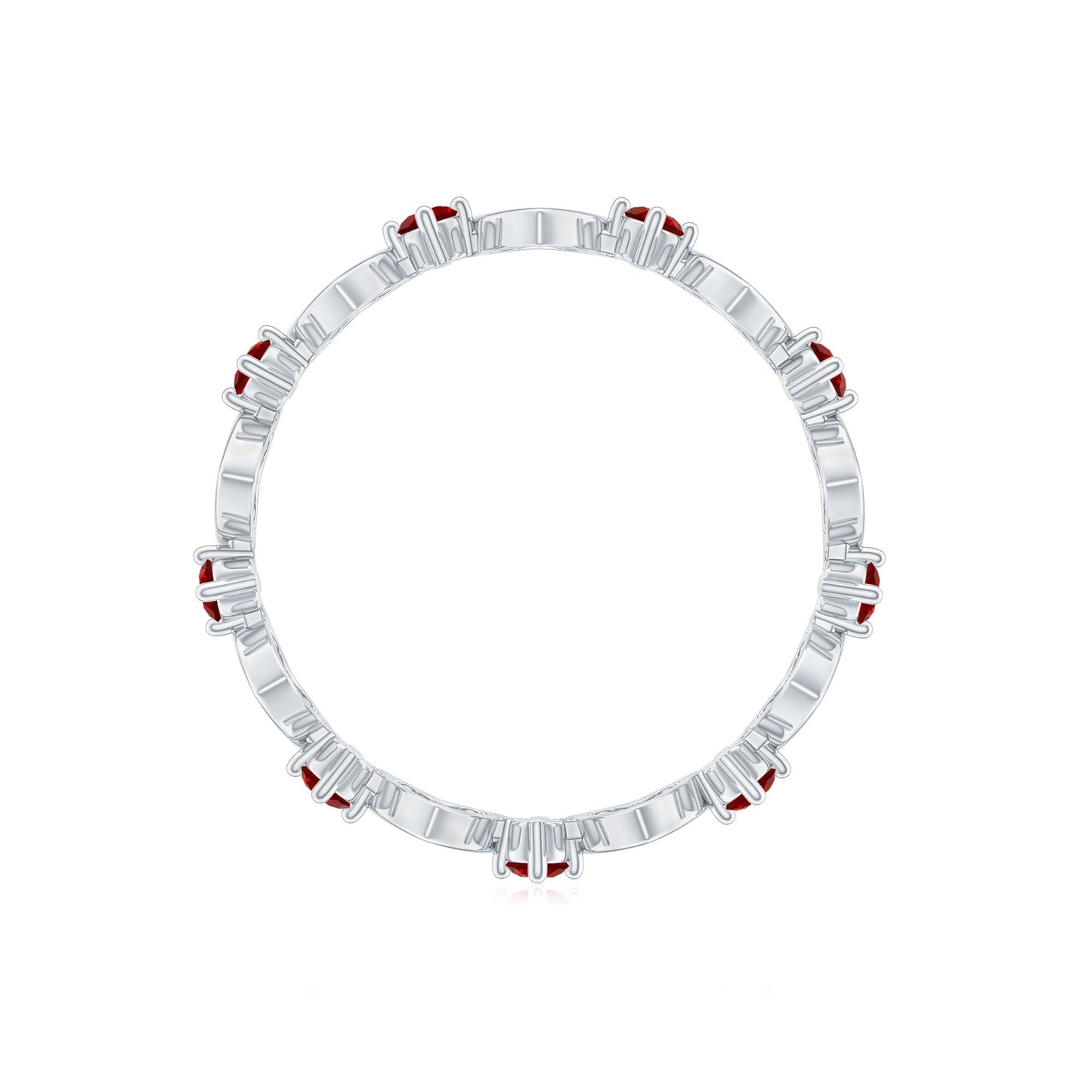 Certified Lab Created Ruby Heart Eternity Band Ring