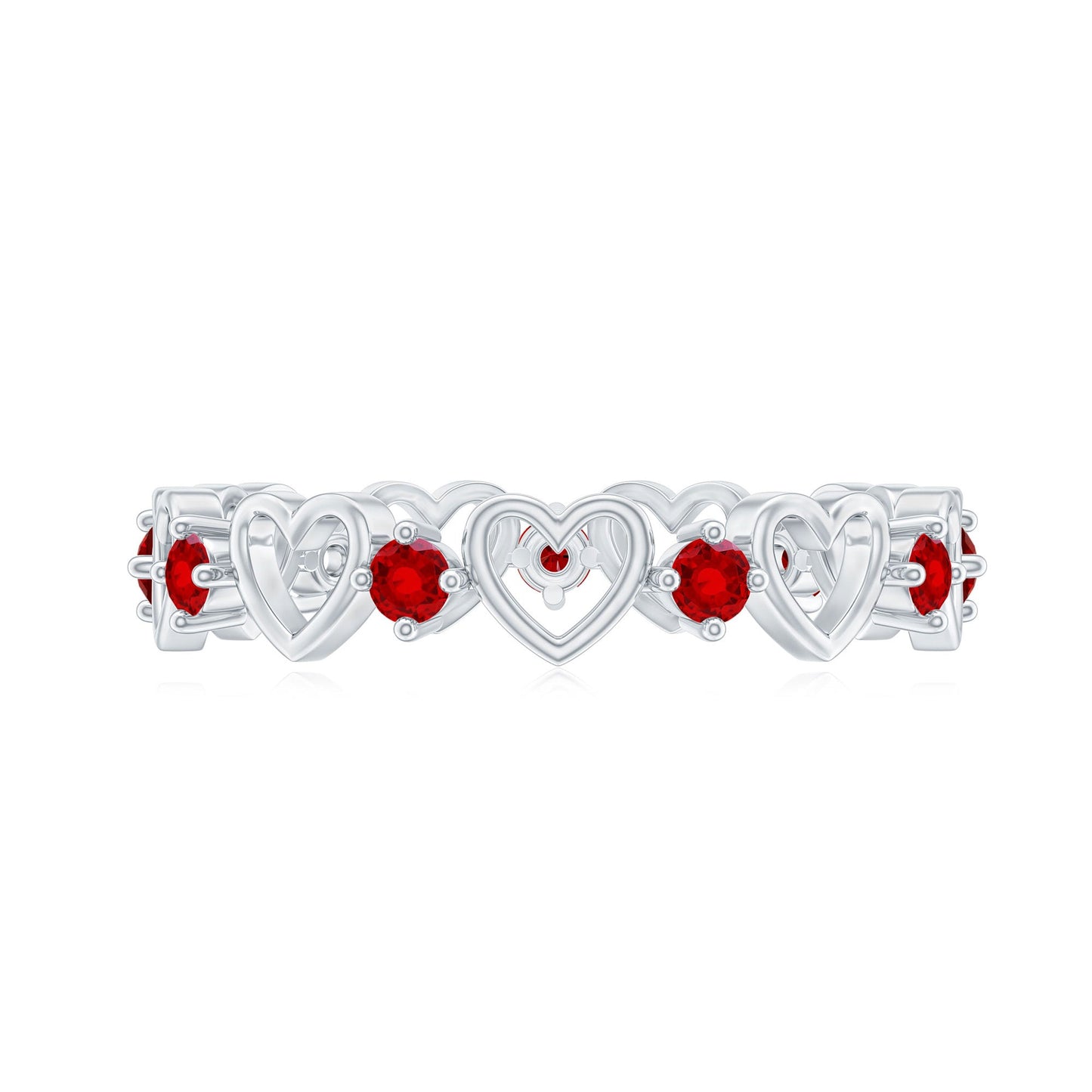 Certified Lab Created Ruby Heart Eternity Band Ring