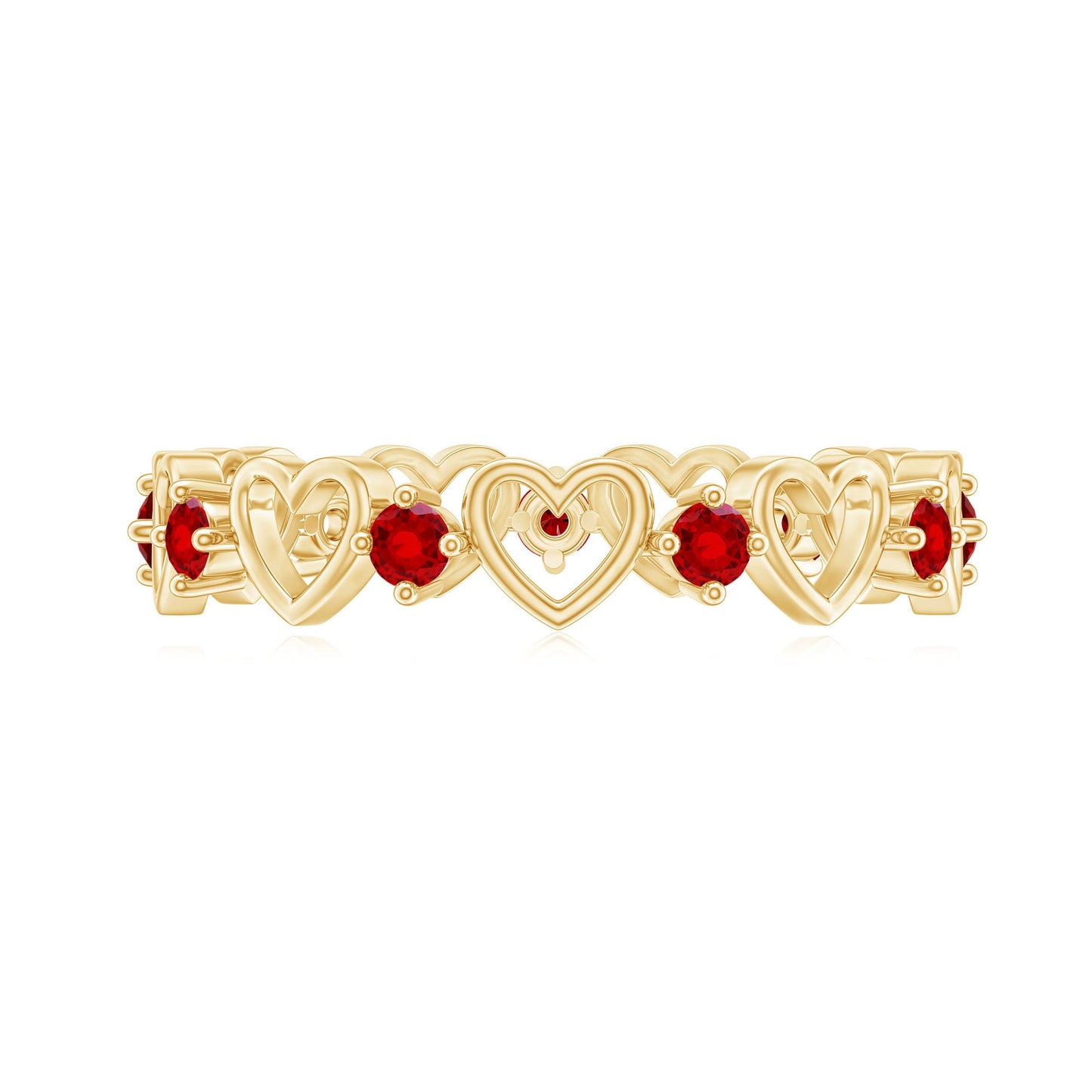 Certified Lab Created Ruby Heart Eternity Band Ring