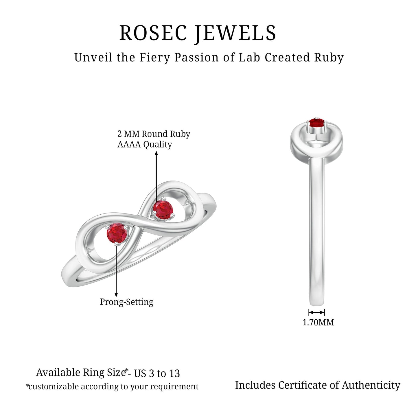 Lab Created Ruby Infinity Promise Ring