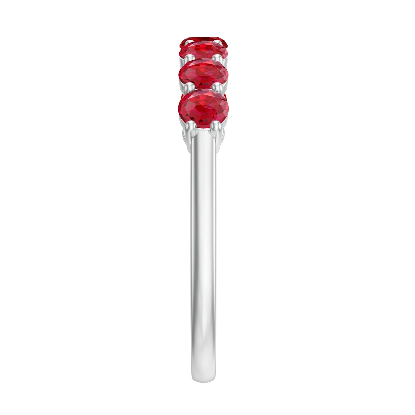 Lab Created Ruby Half Eternity Wedding Band