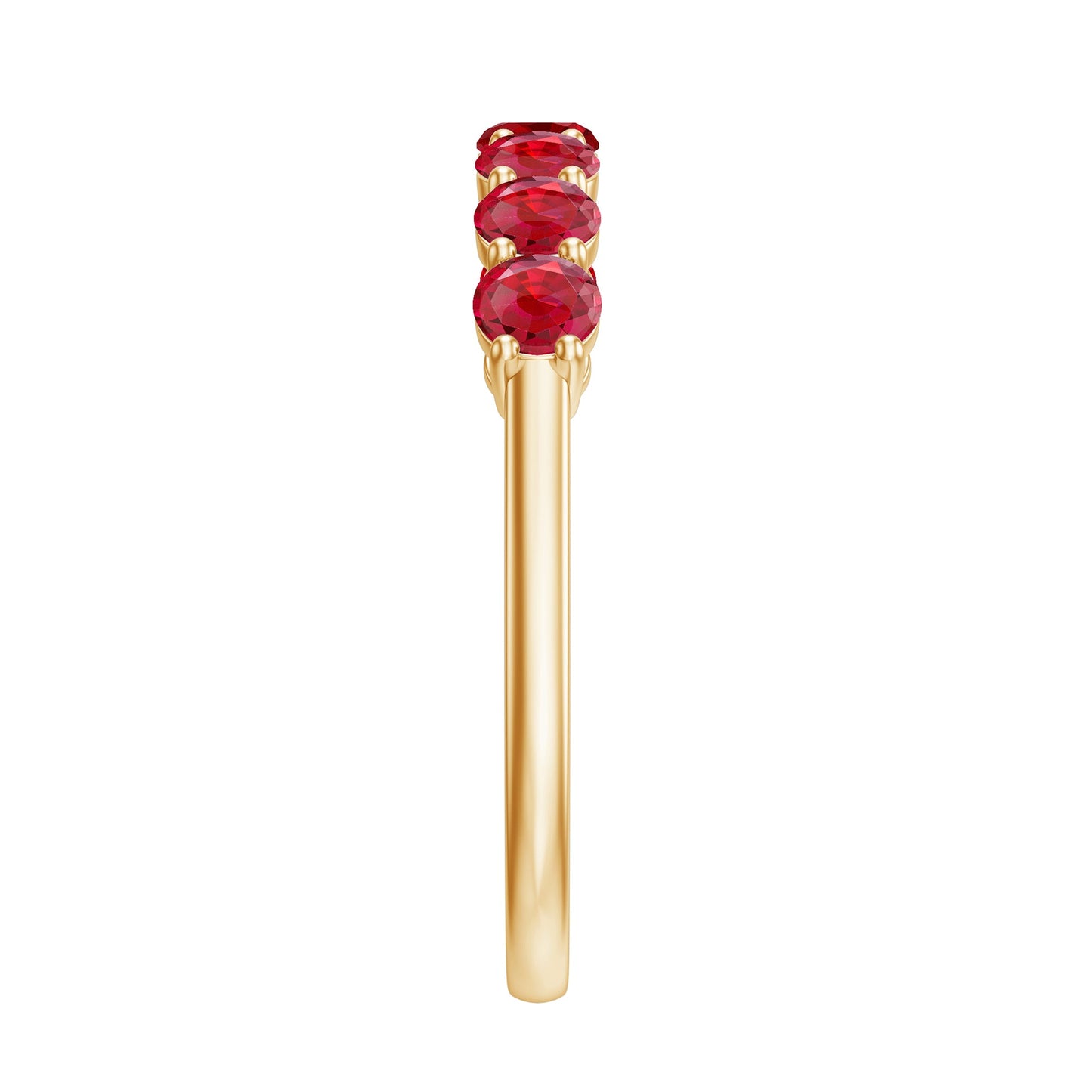 Lab Created Ruby Half Eternity Wedding Band