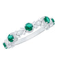 Nature Inspired Lab Grown Emerald Diamond Half Eternity Anniversary Ring