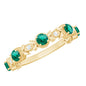Nature Inspired Lab Grown Emerald Diamond Half Eternity Anniversary Ring