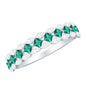 Certified Lab Grown Emerald Half Eternity Wedding Band