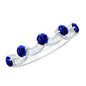 Certified Lab Grown Blue Sapphire Diamond Half Eternity Ring for Anniversary