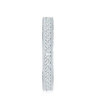 Certified Princess Cut Lab Grown Diamond Eternity Wedding Band