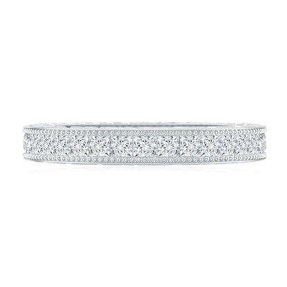 Certified Princess Cut Lab Grown Diamond Eternity Wedding Band
