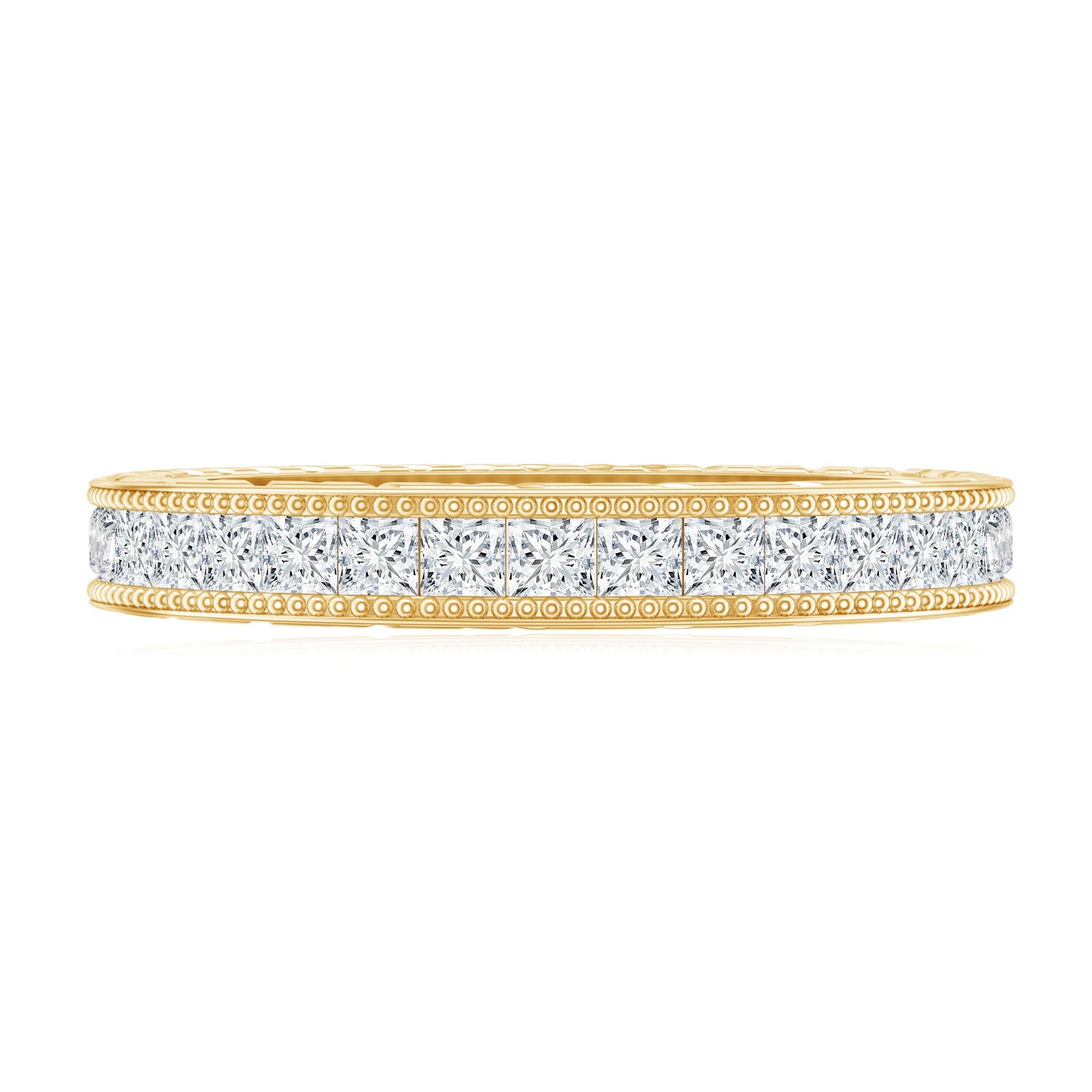 Certified Princess Cut Lab Grown Diamond Eternity Wedding Band