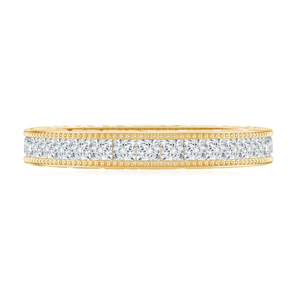 Certified Princess Cut Lab Grown Diamond Eternity Wedding Band