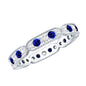Certified Lab Grown Blue Sapphire Diamond Eternity Ring for Anniversary