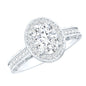 6X8 MM Oval Moissanite Victorian Engagement Ring with Halo