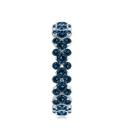 London Blue Topaz Cluster Eternity Band Ring