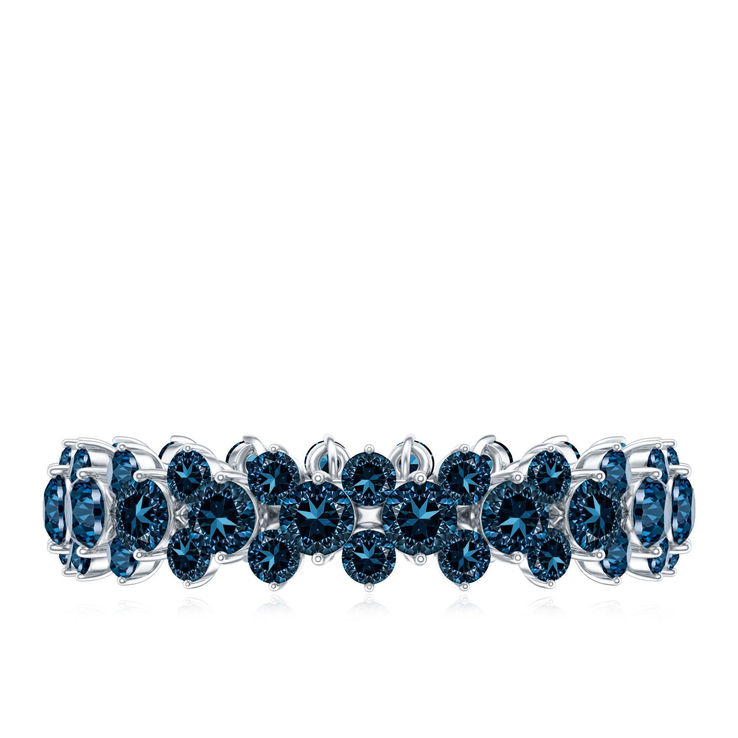 London Blue Topaz Cluster Eternity Band Ring