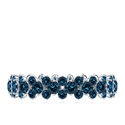 London Blue Topaz Cluster Eternity Band Ring