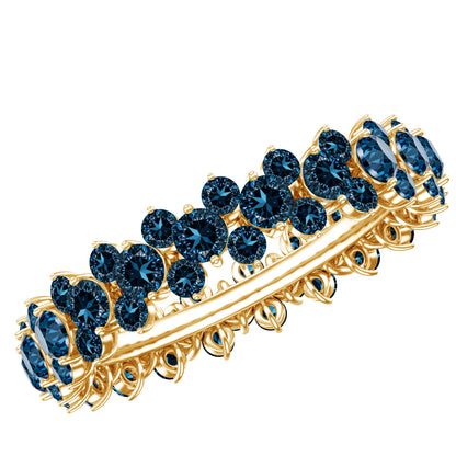 London Blue Topaz Cluster Eternity Band Ring