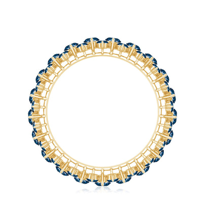 London Blue Topaz Cluster Eternity Band Ring