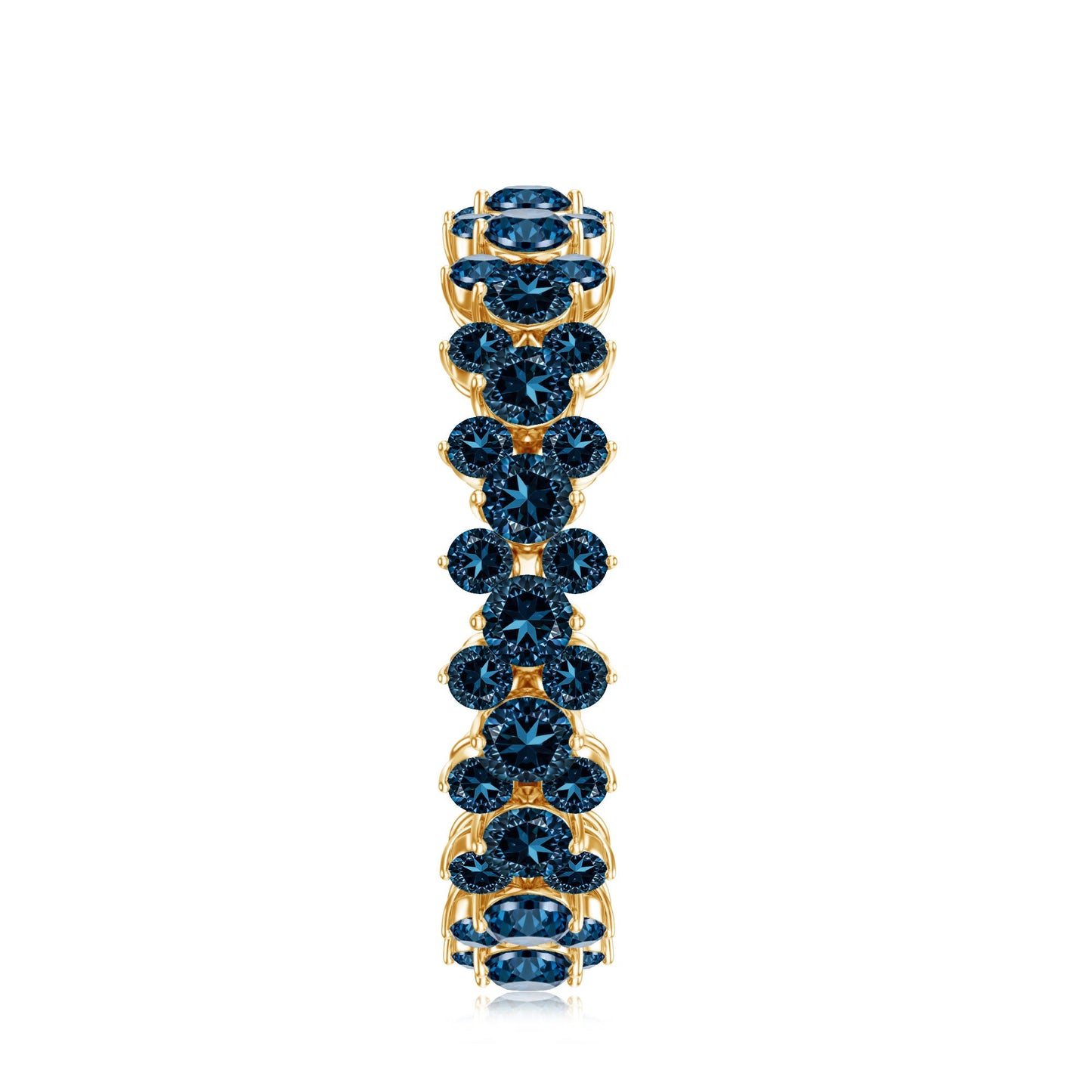 London Blue Topaz Cluster Eternity Band Ring