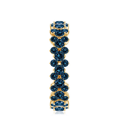 London Blue Topaz Cluster Eternity Band Ring