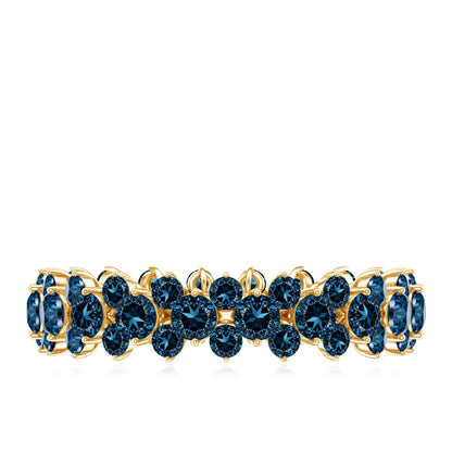 London Blue Topaz Cluster Eternity Band Ring