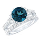 2 Carat London Blue Topaz Ring Set with Wedding Band