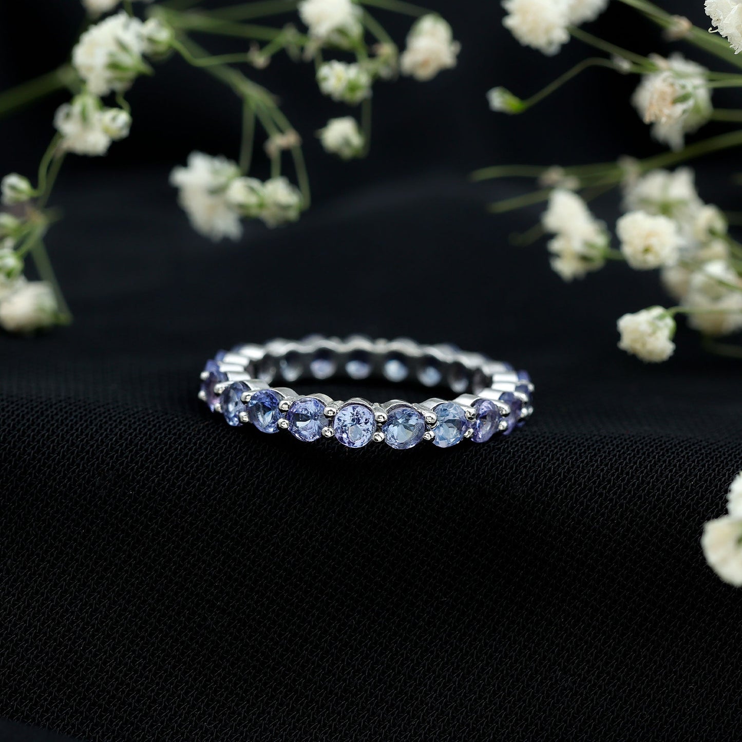 Real Tanzanite Full Eternity Ring for Women