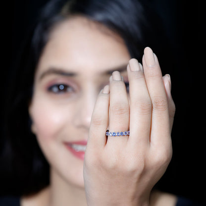 Real Tanzanite Full Eternity Ring for Women