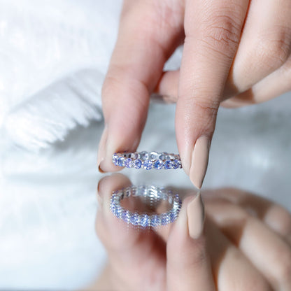 Real Tanzanite Full Eternity Ring for Women