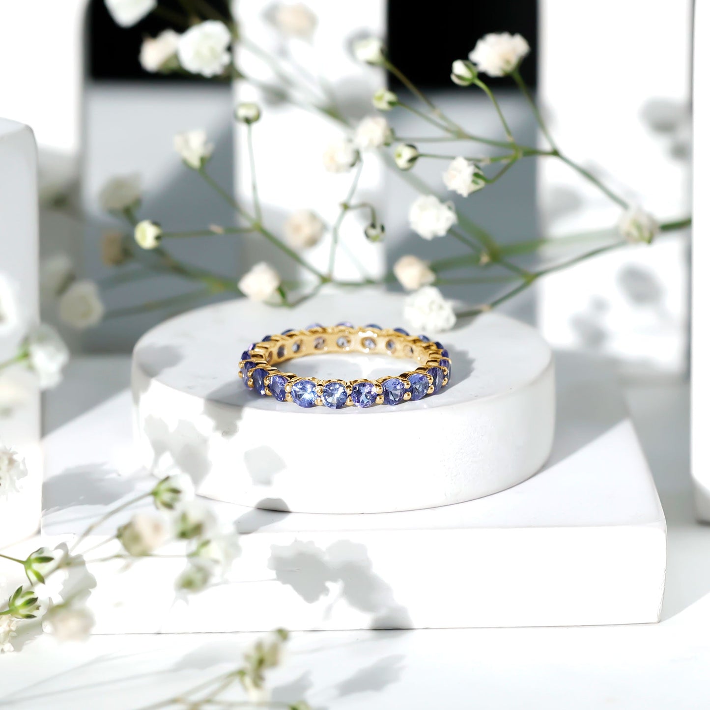 Real Tanzanite Full Eternity Ring for Women