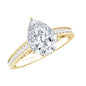 Classic Pear Cut Moissanite Solitaire Engagement Ring With Side Stones