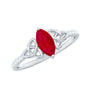 Natural 0.75 Carat Marquise Ruby Diamond Engagement Ring with Celtic Knot