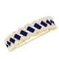 Natural Baguette Blue Sapphire Half Eternity Ring with Diamond