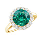 2 Carat Lab Grown Emerald Classic Engagement Ring with Diamond Halo