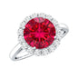 Lab Created 2.3 Carat Ruby Halo Engagement Ring with Diamonds