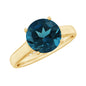 Solitaire Round London Blue Topaz Cathedral Engagement Ring