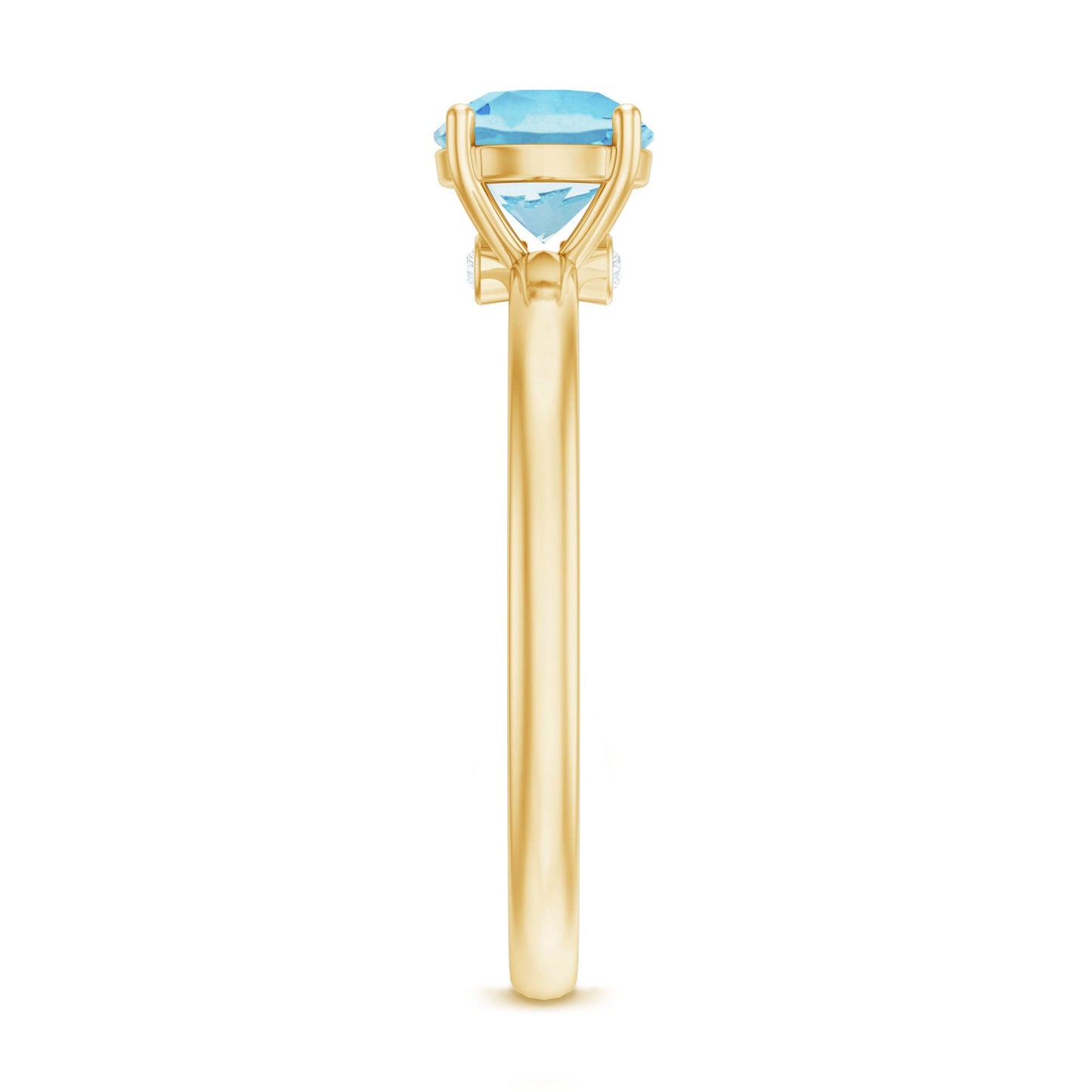 Natural Aquamarine Promise Ring with Surprise Diamond