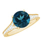 Natural London Blue Topaz and Diamond Engagement Ring