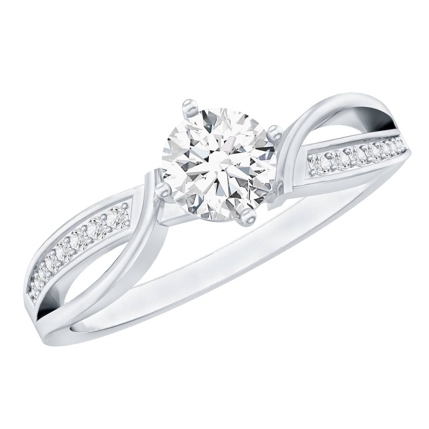 Certified Moissanite Infinity Engagement Ring for Women