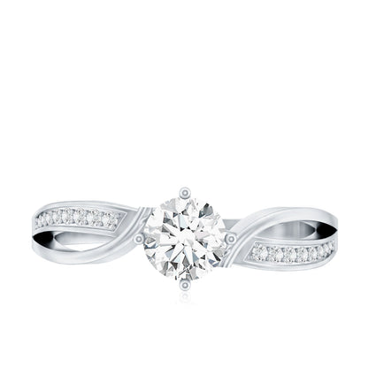 Certified Moissanite Infinity Engagement Ring for Women
