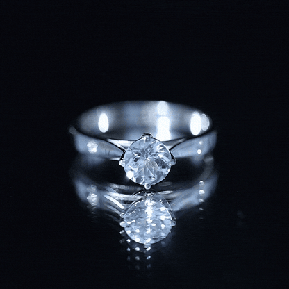 6 MM Certified Aquamarine Solitaire Promise Ring with Diamond