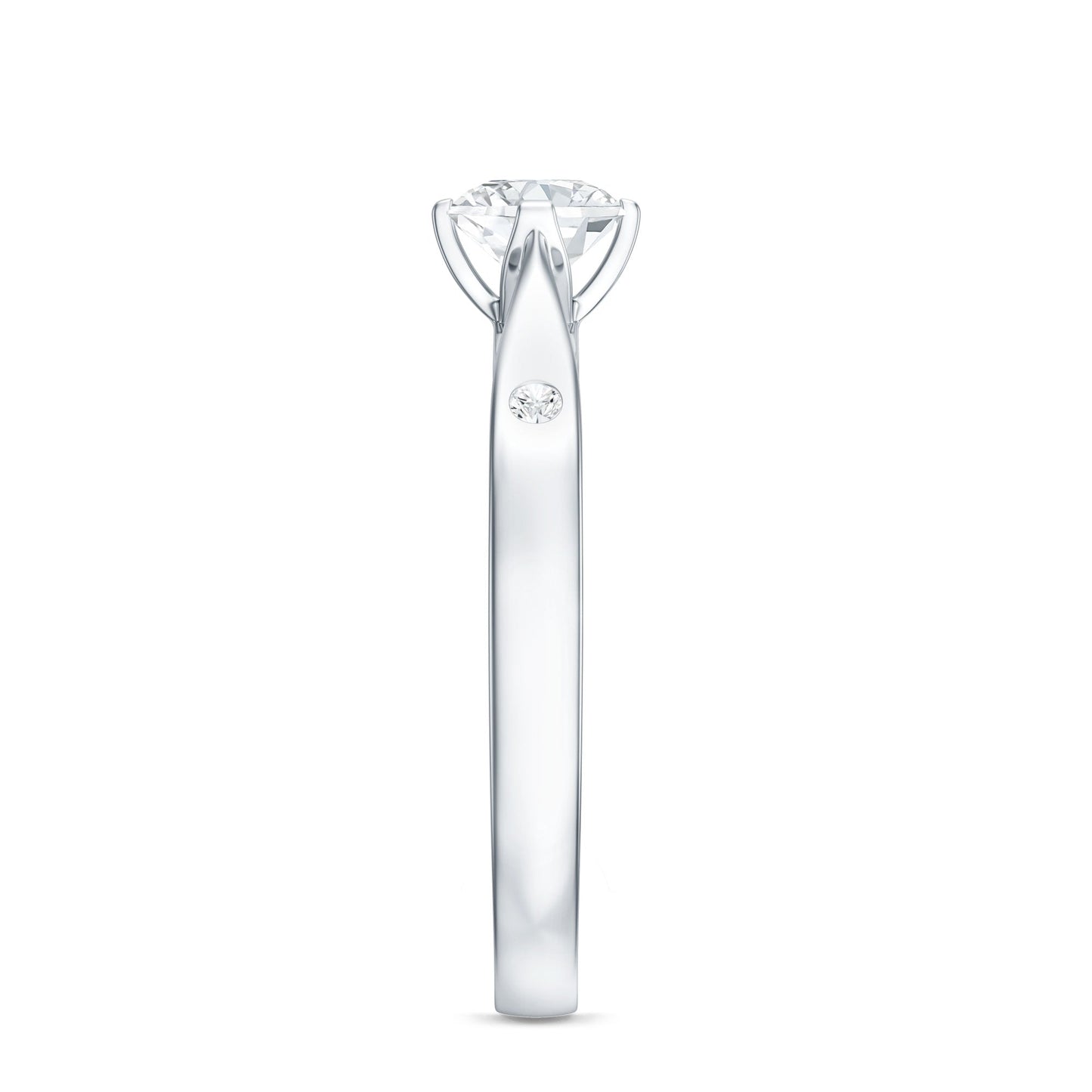 Floral Set Moissanite Solitaire Promise Ring for Her