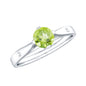 Natural 0.5 Carat Peridot Promise Ring with Diamond