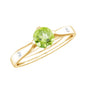 Natural 0.5 Carat Peridot Promise Ring with Diamond