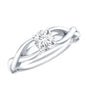 Certified Moissanite Solitaire Engagement Ring in Crossover Shank