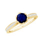 Natural 0.9 Carat Blue Sapphire Engagement Ring with Diamond