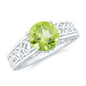 Real 2 Carat Peridot Celtic Knot Engagement Ring with Surprise Diamond