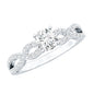 0.5 Carat Round Shape Moissanite Crossover Infinity Ring