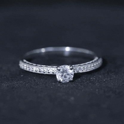 0.5 Carat  Moissanite Solitaire Engagement Ring with Milgrain