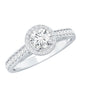 Certified Round Moissanite Halo Engagement Ring for Women